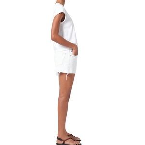AGOLDE Parker Vintage Cut Off Shorts- White Size 26